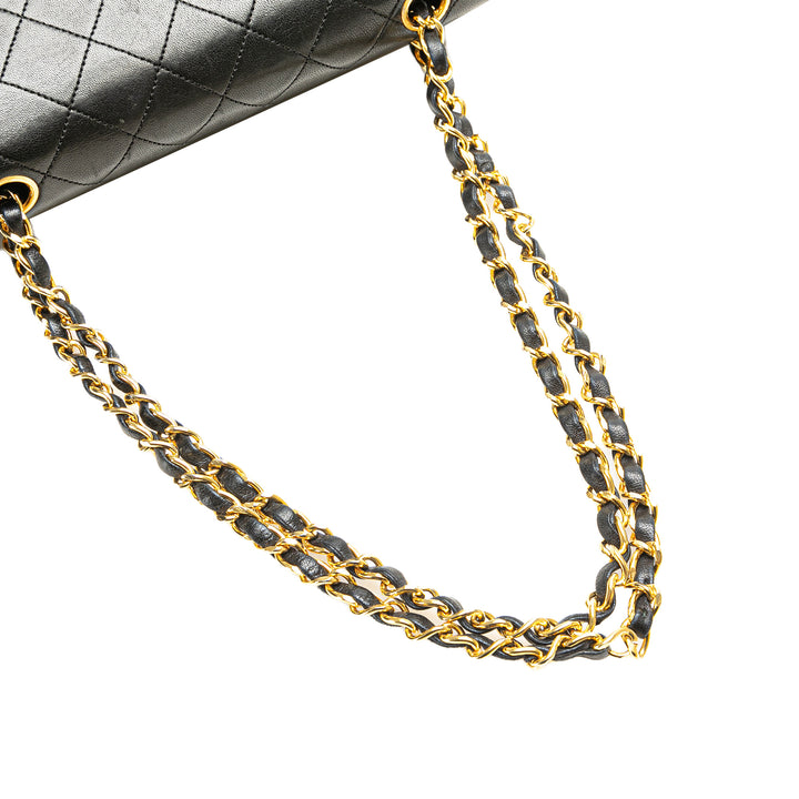Small Classic Lambskin Double Flap Black - Gaby Paris