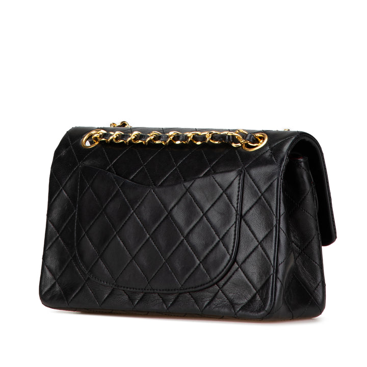 Small Classic Lambskin Double Flap Black - Gaby Paris