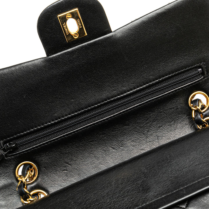 Small Classic Lambskin Double Flap Black - Gaby Paris