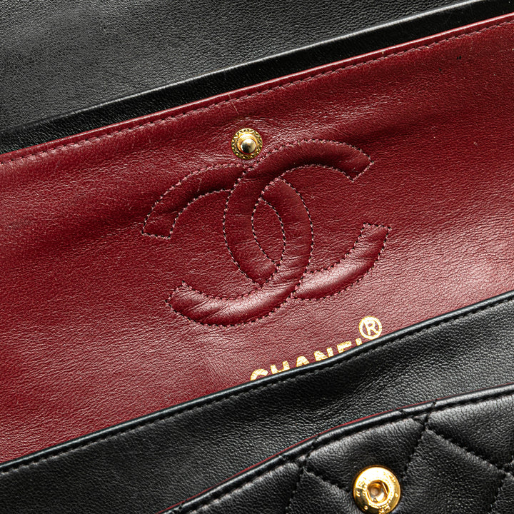 Small Classic Lambskin Double Flap Black - Gaby Paris