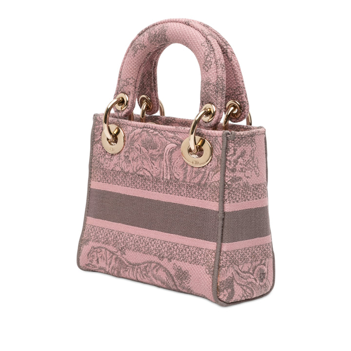 Dior Mini brodé Toile Toile De Jouy Lady D Lite