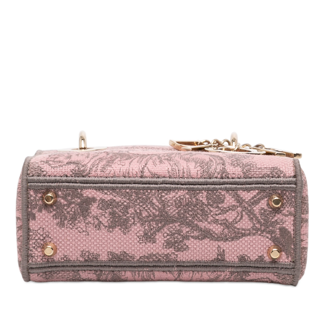 Dior Mini brodé Toile Toile De Jouy Lady D Lite
