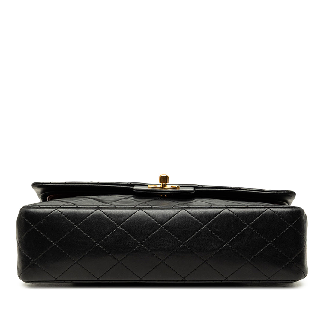 Classic Double rabat Moyen Cuir d'agneau Noir