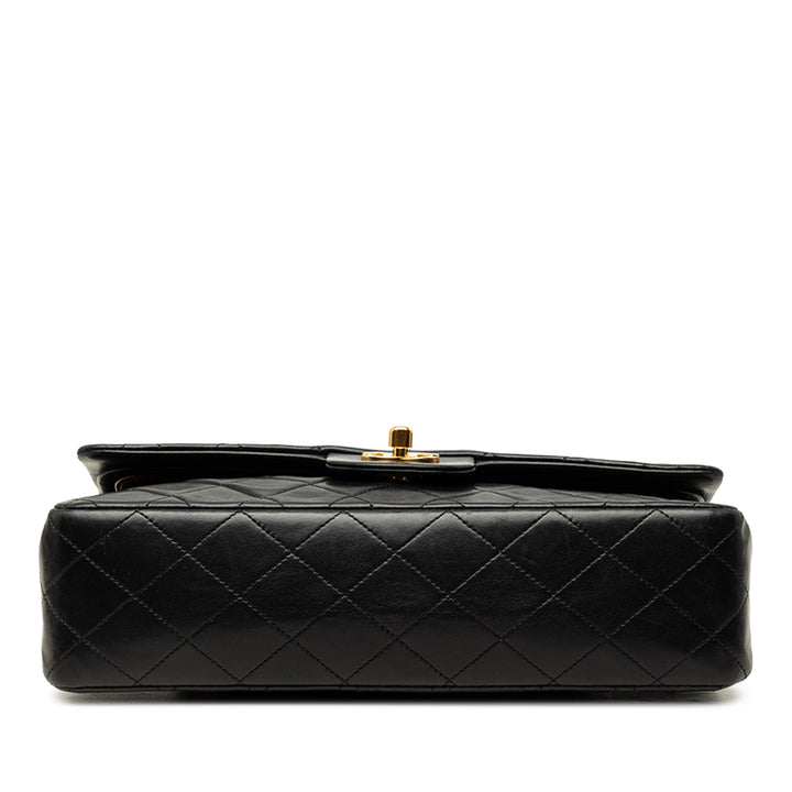 Classic Double rabat Moyen Cuir d'agneau Noir