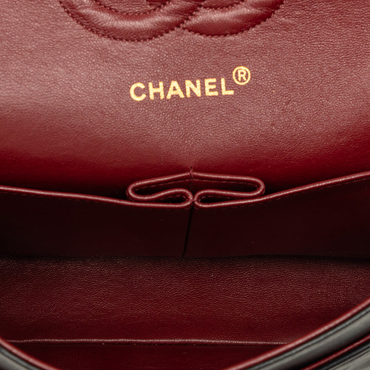 Classic Double rabat Moyen Cuir d'agneau Noir