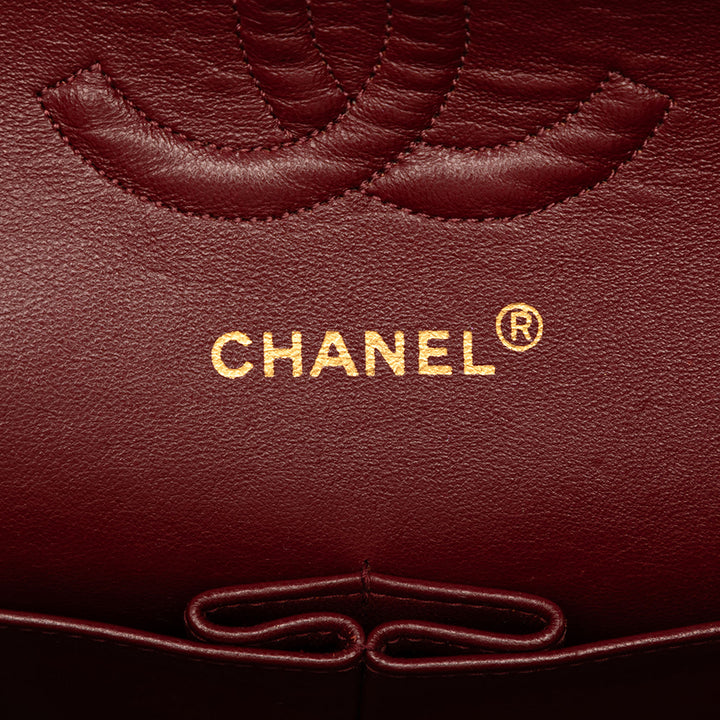Classic Double rabat Moyen Cuir d'agneau Noir