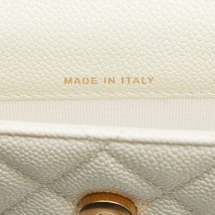 Mini Caviar Flap White - Gaby Paris