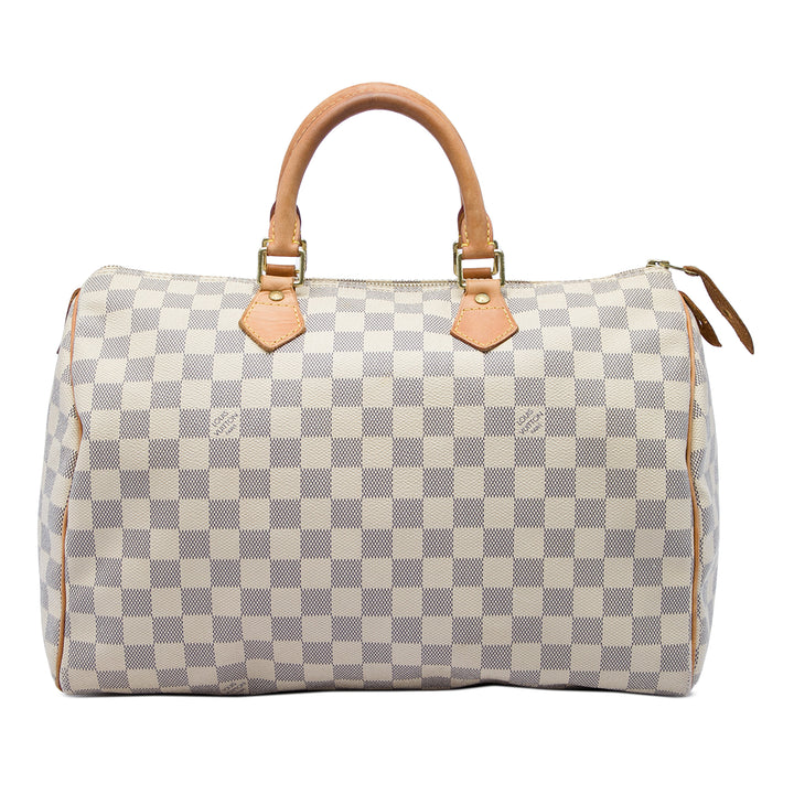 Louis Vuitton Sac à main Speedy 35 Damier Azur Blanc – vue principale – GABY PARIS