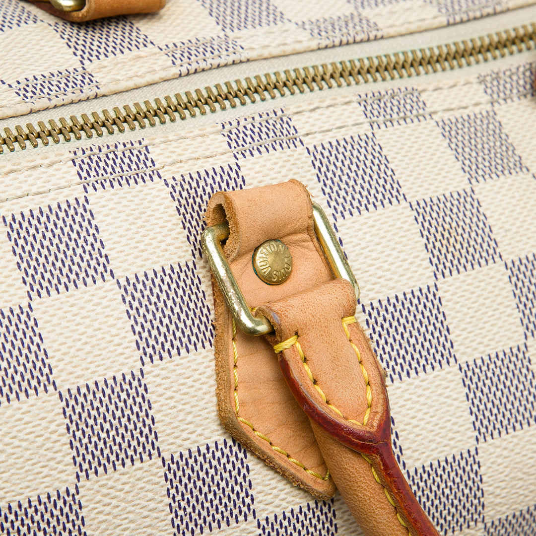 Louis Vuitton Sac à main Speedy 35 Damier Azur Blanc – vue 6 – GABY PARIS