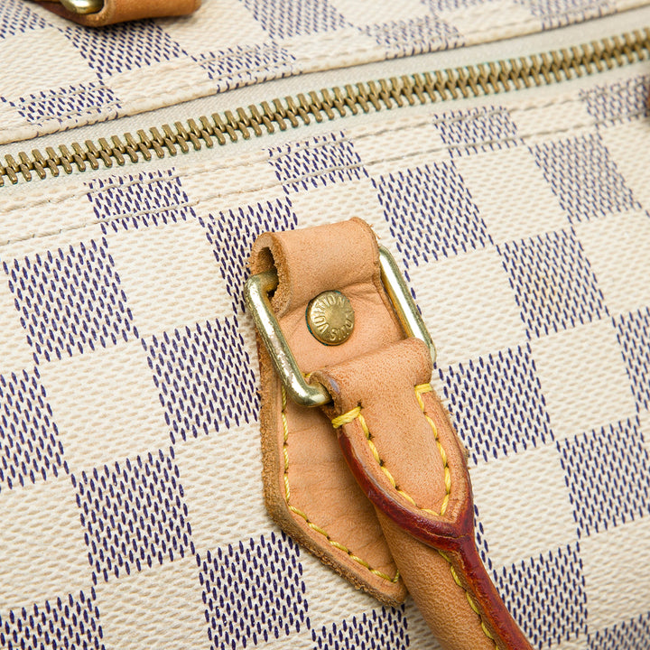 Louis Vuitton Sac à main Speedy 35 Damier Azur Blanc – vue 6 – GABY PARIS