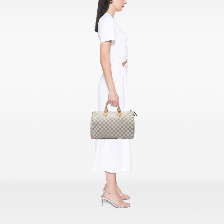 Louis Vuitton Sac à main Speedy 35 Damier Azur Blanc – vue 8 – GABY PARIS