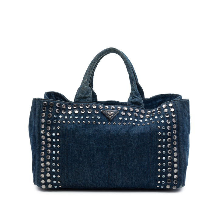 Prada Sac à main Canapa Bijoux Jean Grand Bleu – vue principale – GABY PARIS