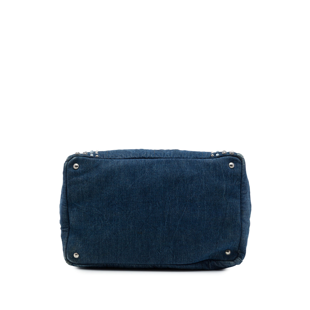 Prada Sac à main Canapa Bijoux Jean Grand Bleu – vue 3 – GABY PARIS