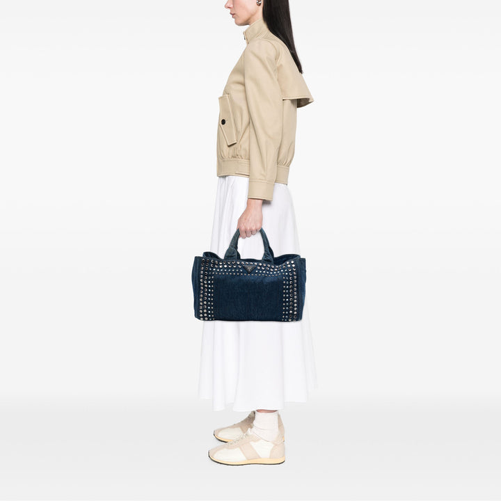 Prada Sac à main Canapa Bijoux Jean Grand Bleu – vue 6 – GABY PARIS