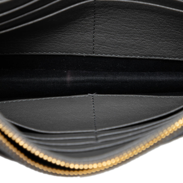 Balenciaga Cuir de chèvre Motocross Metallic Edge Wallet on Chain