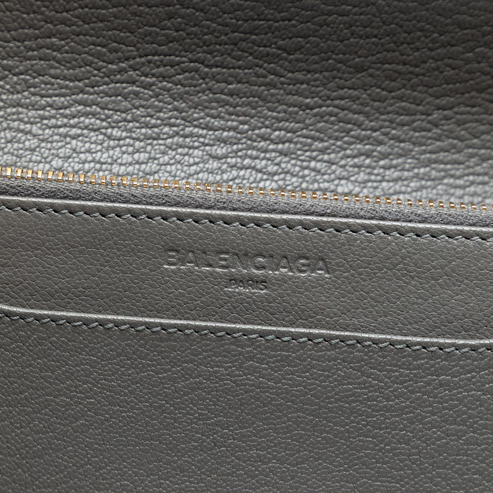 Balenciaga Cuir de chèvre Motocross Metallic Edge Wallet on Chain