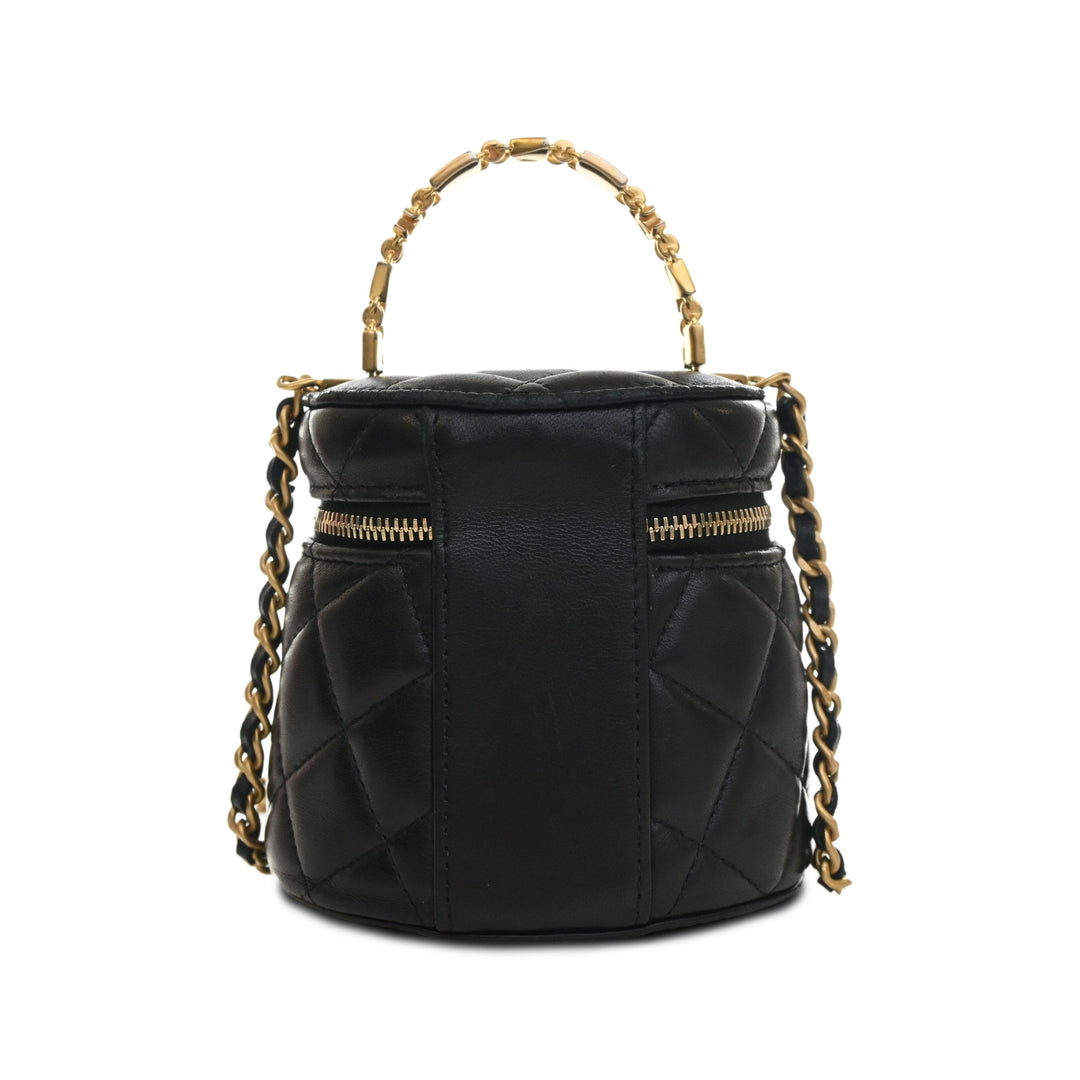 Chanel CC Vanity avec chaîne Cuir d'agneau Noir – vue 3 – GABY PARIS