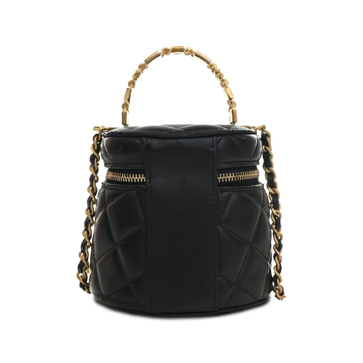 Chanel CC Vanity avec chaîne Cuir d'agneau Noir – vue 3 – GABY PARIS