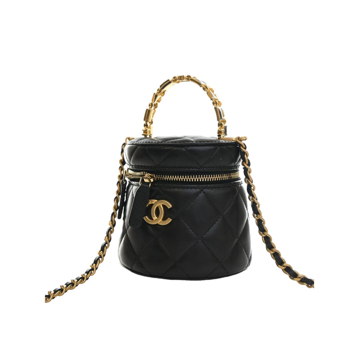 Chanel CC Vanity avec chaîne Cuir d'agneau Noir – vue 8 – GABY PARIS