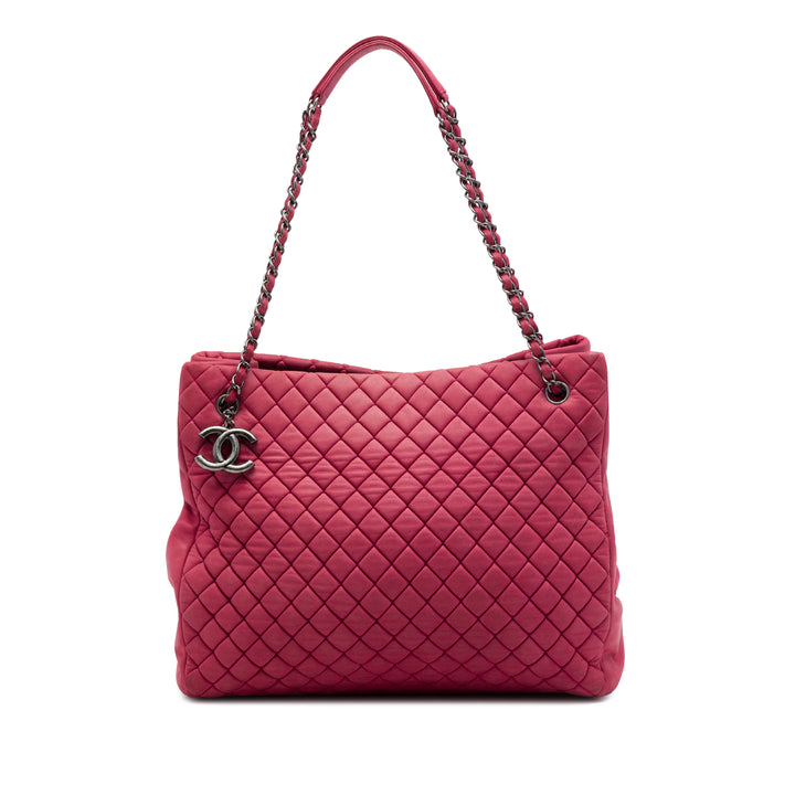 Matelassé Irisé New Bubble Cabas Grand Cuir de veau Rouge