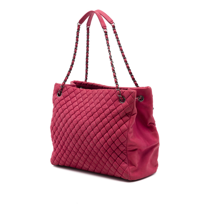 Matelassé Irisé New Bubble Cabas Grand Cuir de veau Rouge