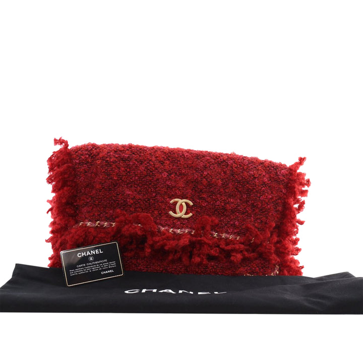 Tweed Fringe Paris Cosmopolite Clutch Red - Gaby Paris