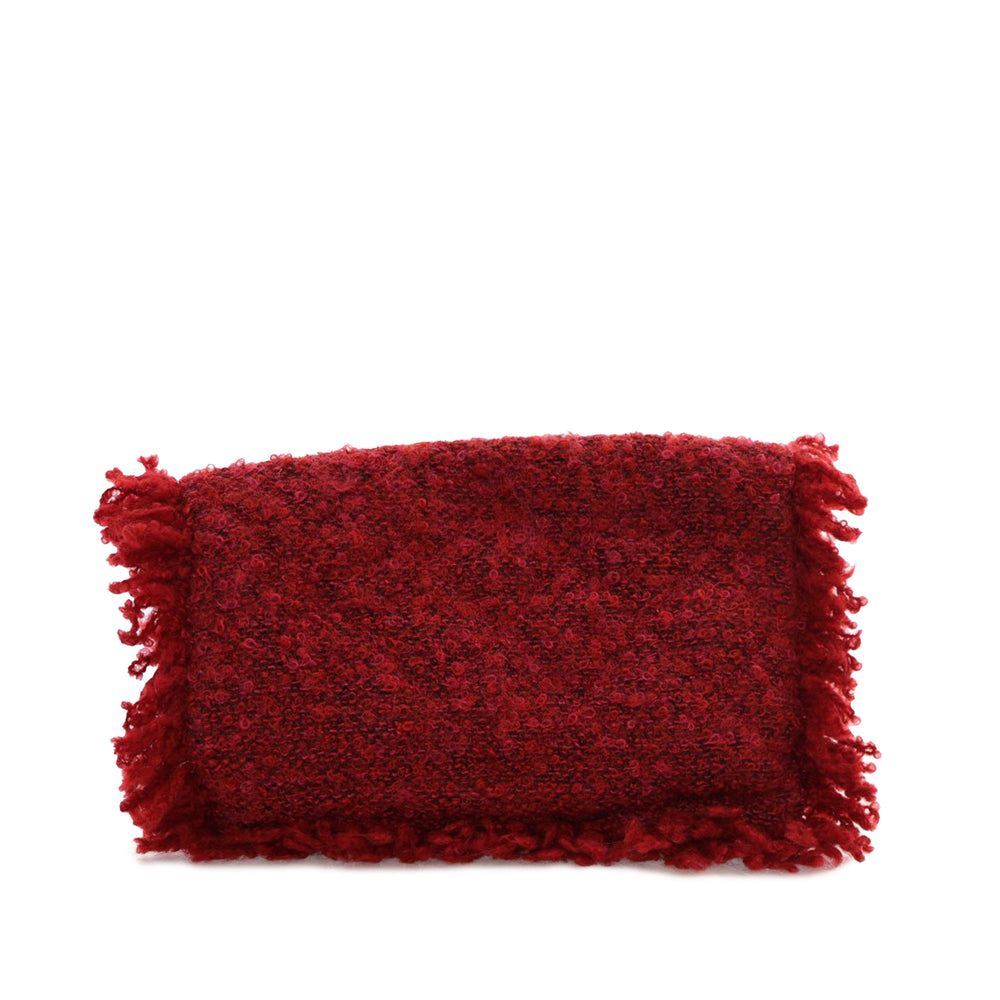 Tweed Fringe Paris Cosmopolite Clutch Red - Gaby Paris