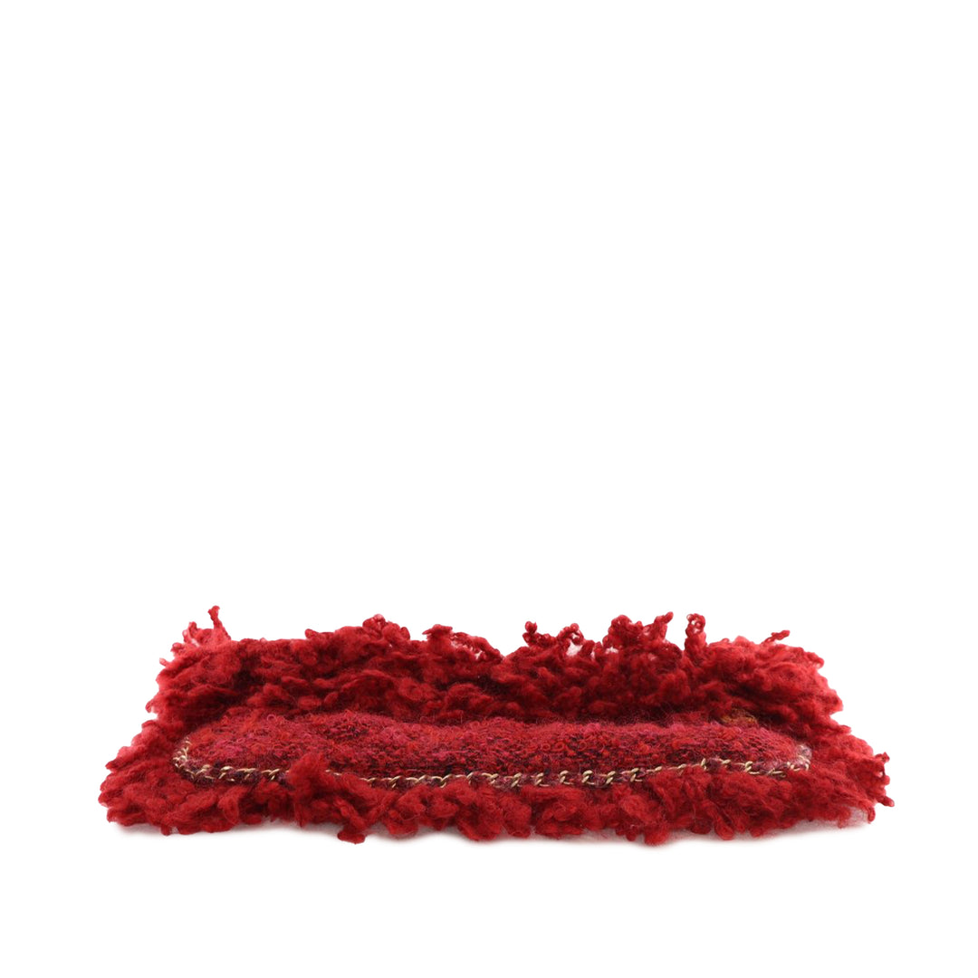 Tweed Fringe Paris Cosmopolite Clutch Red - Gaby Paris