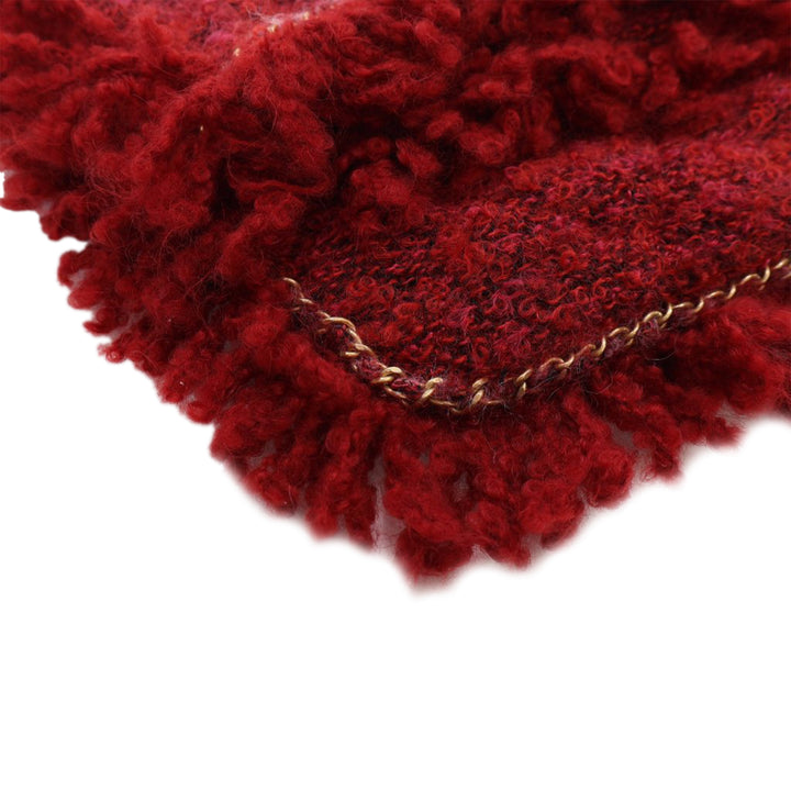 Tweed Fringe Paris Cosmopolite Clutch Red - Gaby Paris