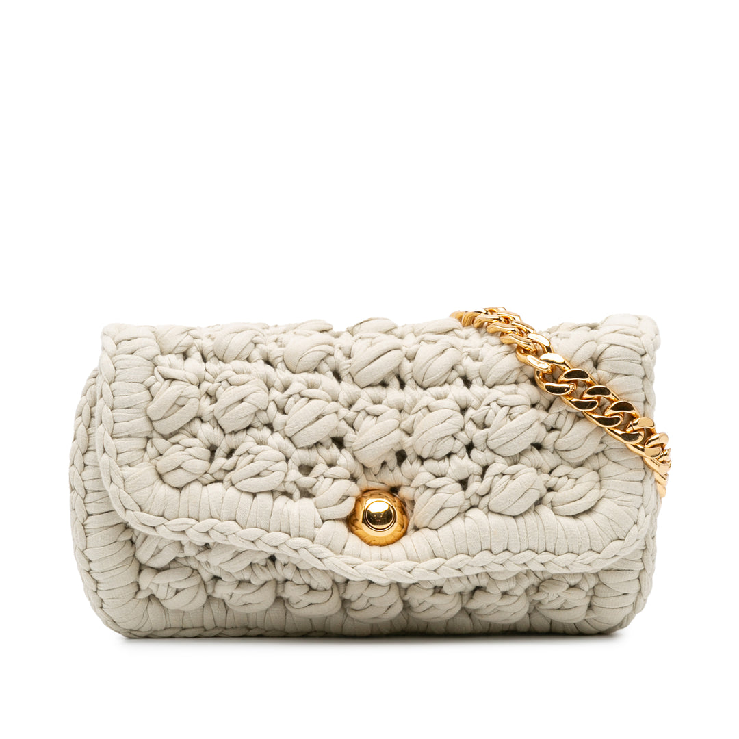 Jersey Crochet Shoulder Bag Brown - Gaby Paris