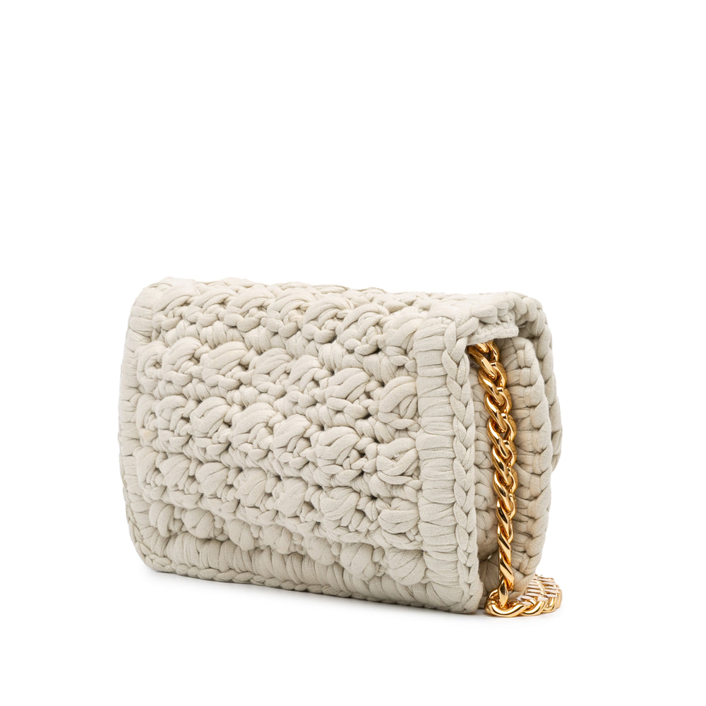 Jersey Crochet Shoulder Bag Brown - Gaby Paris