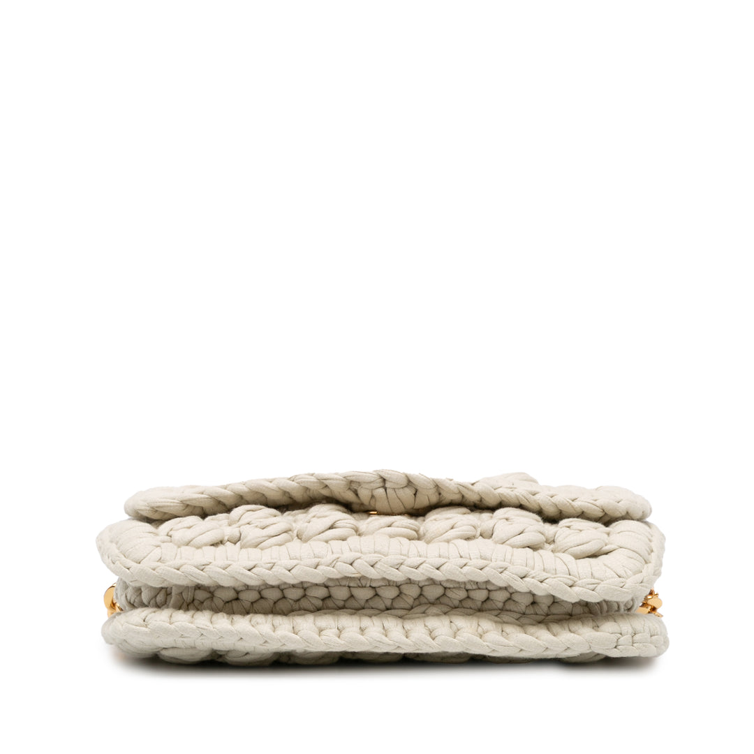 Jersey Crochet Shoulder Bag Brown - Gaby Paris