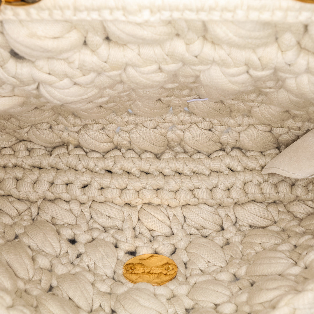 Jersey Crochet Shoulder Bag Brown - Gaby Paris