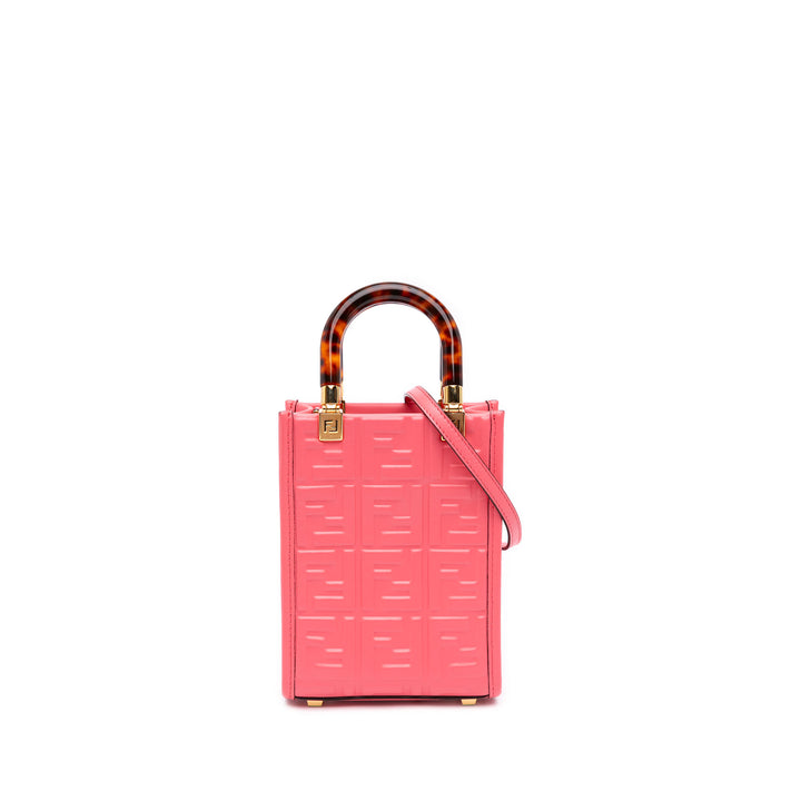 Fendi Cabas Zucca embossé Sunshine Mini Rose – vue principale – GABY PARIS