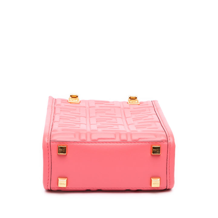 Fendi Cabas Zucca embossé Sunshine Mini Rose – vue 3 – GABY PARIS