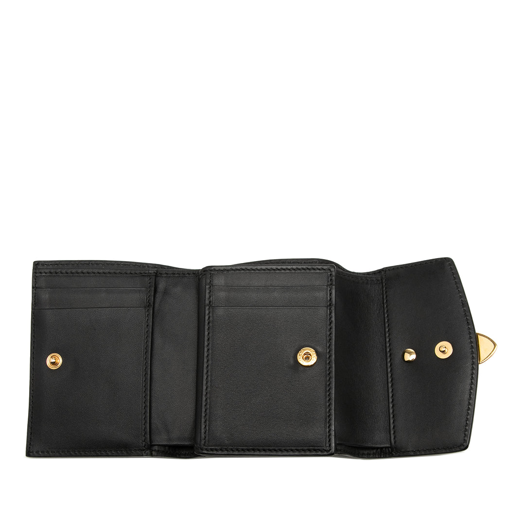 Gucci Web Sylvie Trois volets Portefeuille Petit Cuir de veau Noir – vue 4 – GABY PARIS
