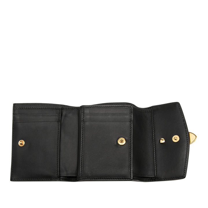 Gucci Web Sylvie Trois volets Portefeuille Petit Cuir de veau Noir – vue 4 – GABY PARIS