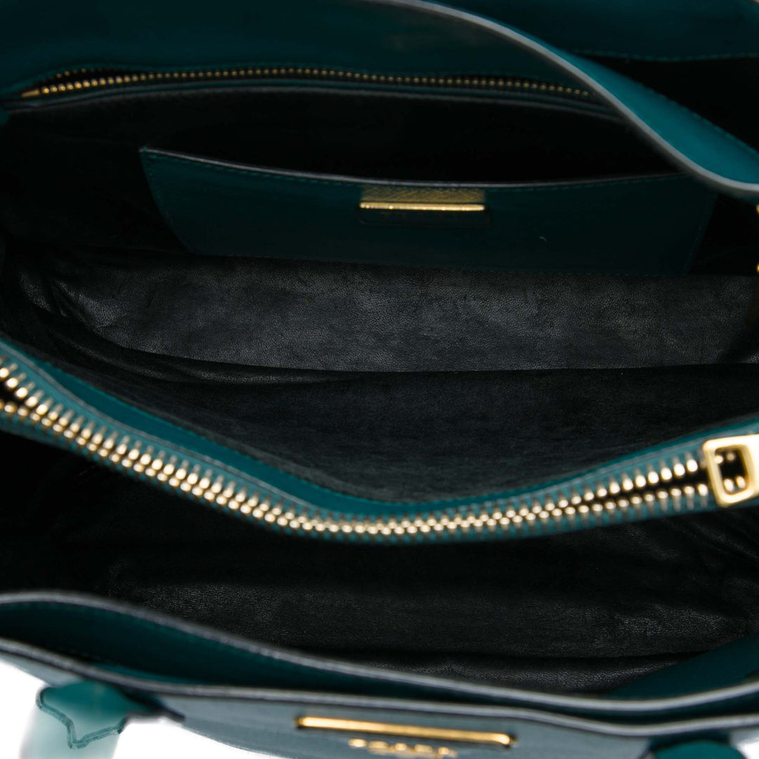 Prada Souple Triple Poche Cabas Saffiano Bleu