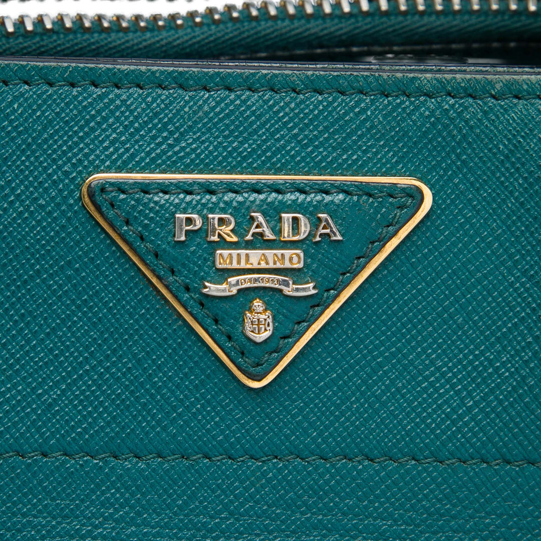 Prada Souple Triple Poche Cabas Saffiano Bleu