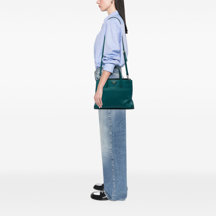 Prada Souple Triple Poche Cabas Saffiano Bleu