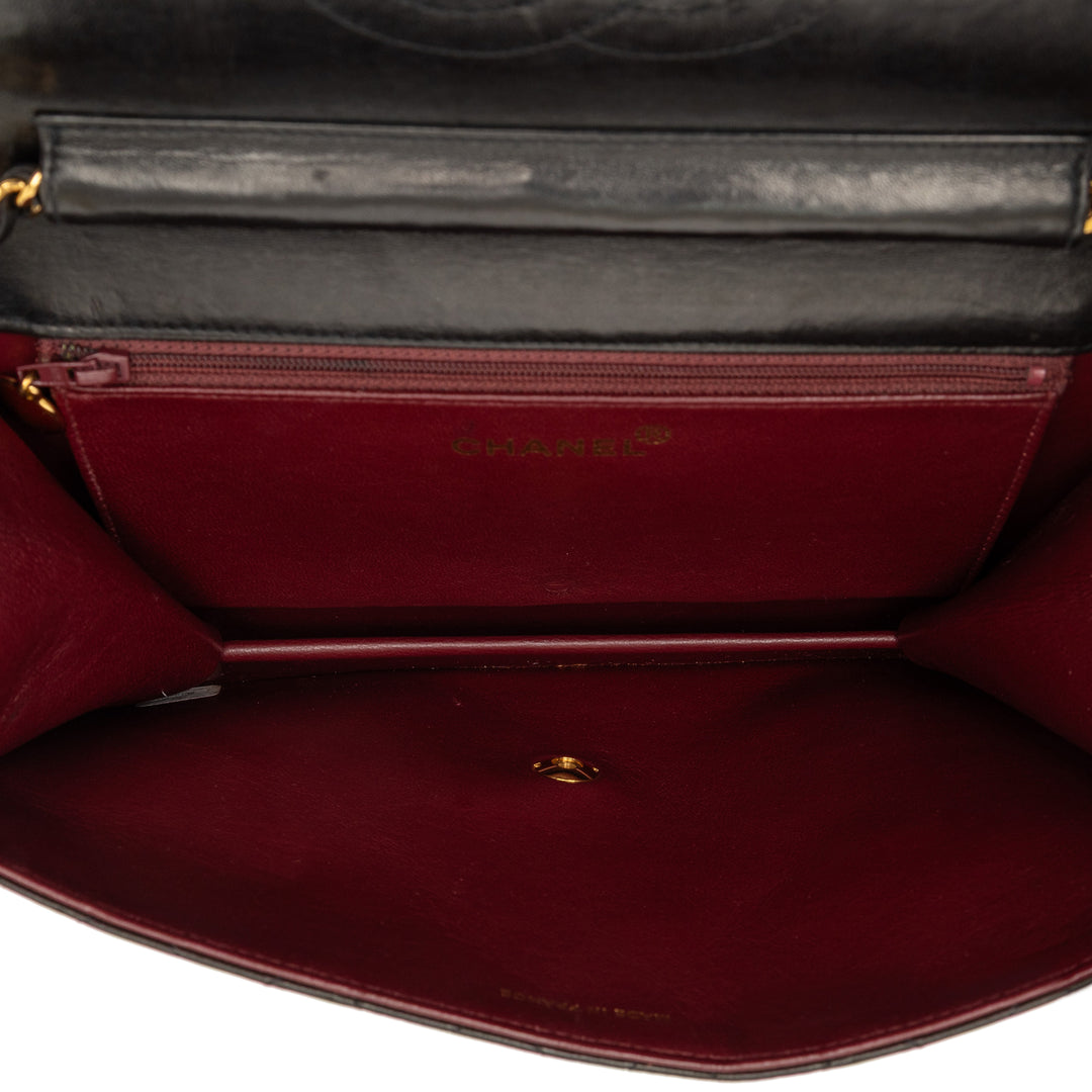 Chanel Medium CC Matelassé Cuir d’agneau Simple rabat