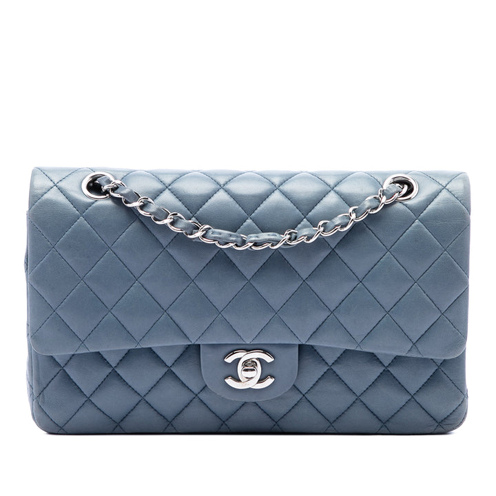 Chanel Classic Double rabat Moyen Cuir d'agneau Bleu