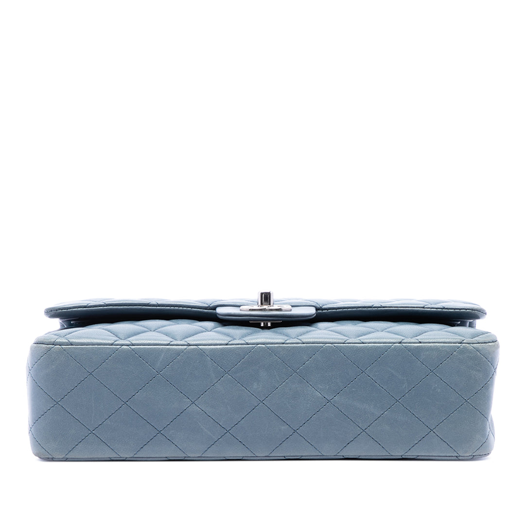 Chanel Classic Double rabat Moyen Cuir d'agneau Bleu