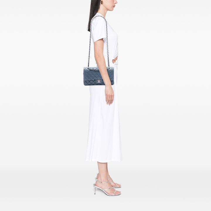 Chanel Classic Double rabat Moyen Cuir d'agneau Bleu