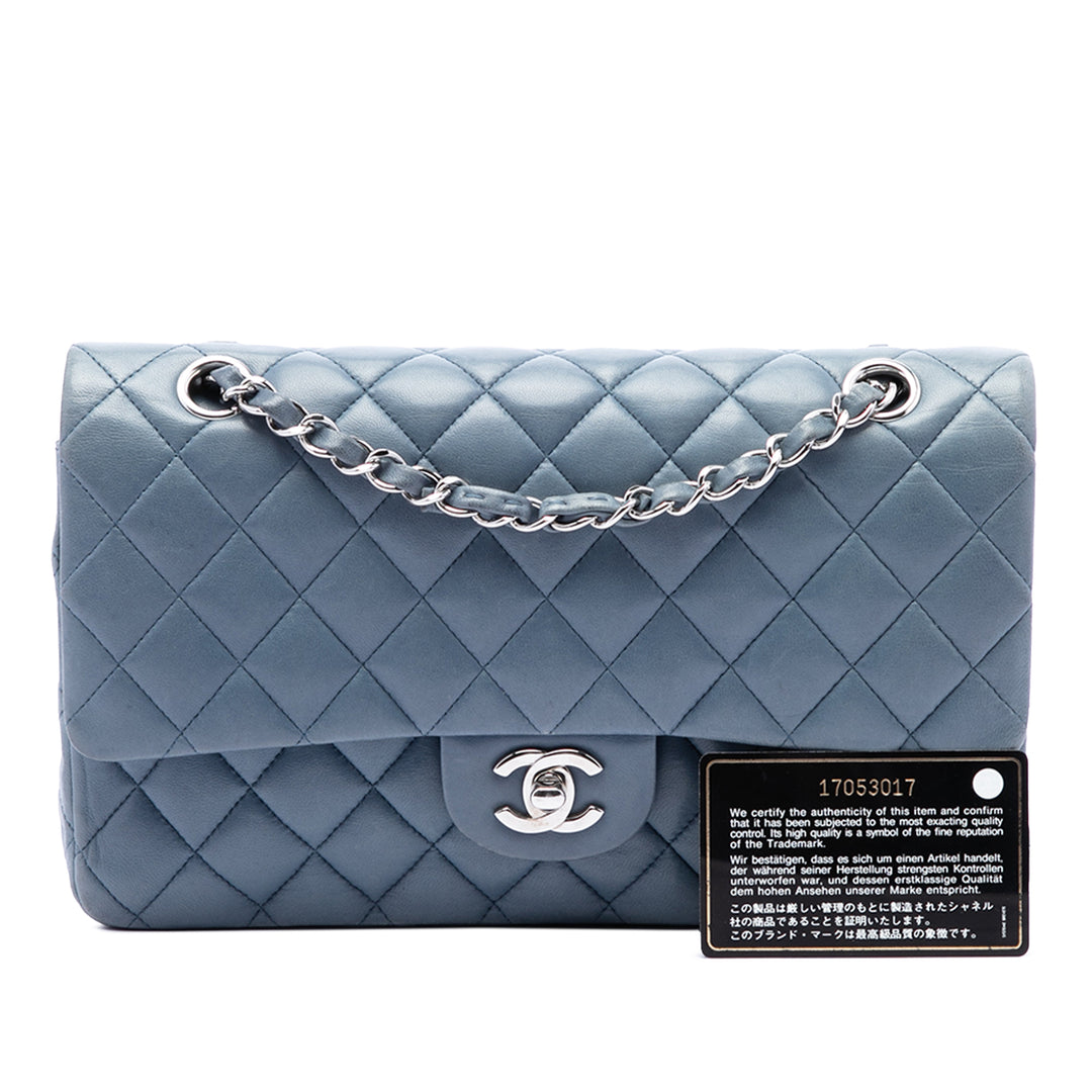 Chanel Classic Double rabat Moyen Cuir d'agneau Bleu