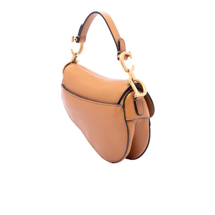 Dior Saddle Sac Micro Cuir de chèvre Marron – vue 2 – GABY PARIS