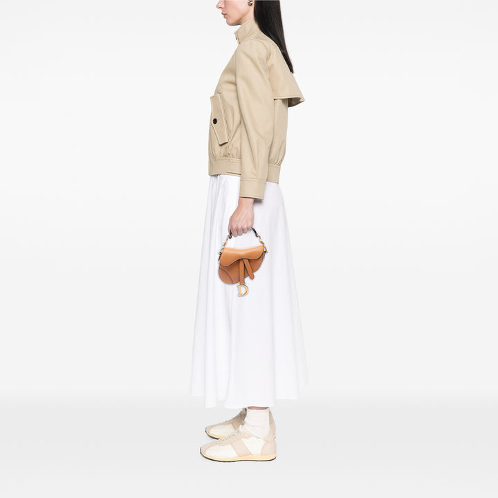 Dior Saddle Sac Micro Cuir de chèvre Marron – vue 6 – GABY PARIS