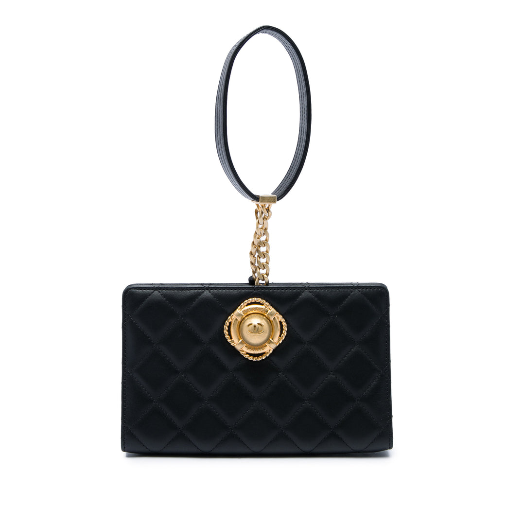 Chanel Evening By The Sea Pochette Mini Cuir d'agneau Noir – vue principale – GABY PARIS
