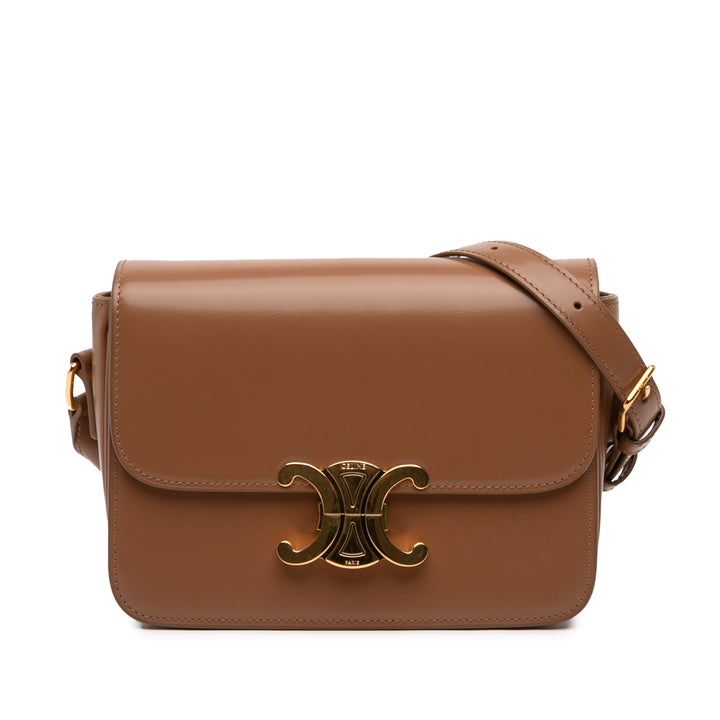 Celine Teen brillant Cuir de veau Triomphe Sac porté croisé