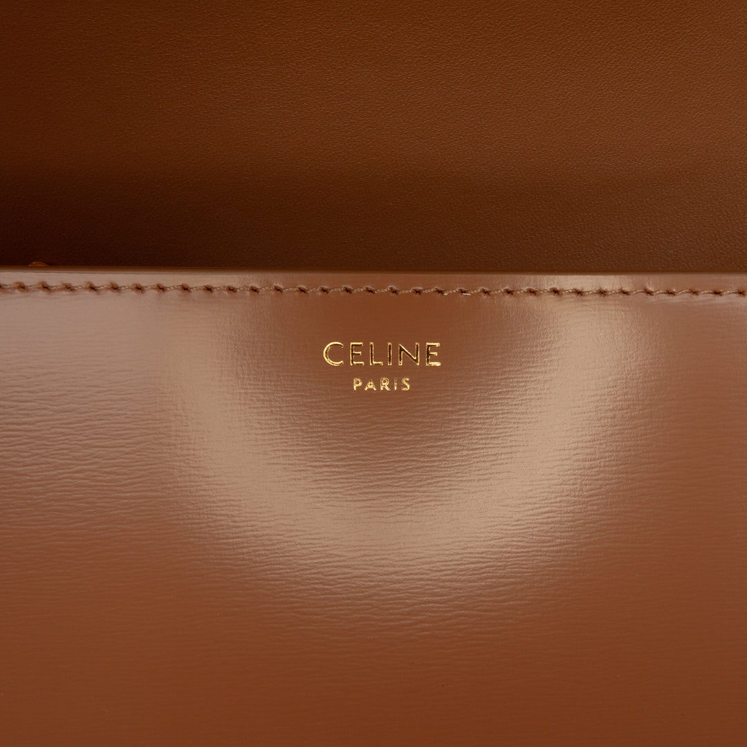 Celine Teen brillant Cuir de veau Triomphe Sac porté croisé